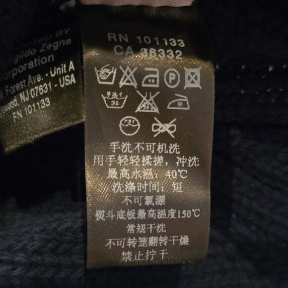 Ermenegildo Zegna Wool Sweater Size XL/54 Navy Chunky Mock Neck 5 Button - Picture 7 of 14